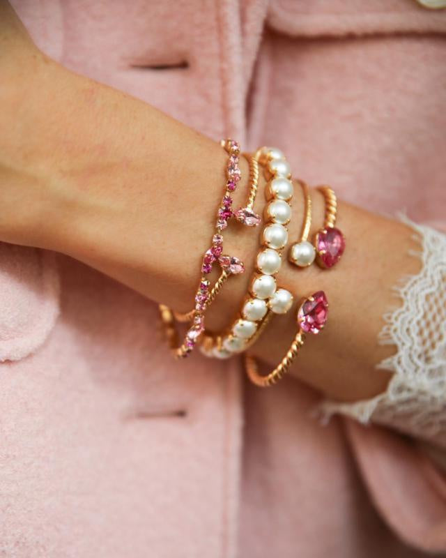 Mini Twisted Bracelet in Light Rose