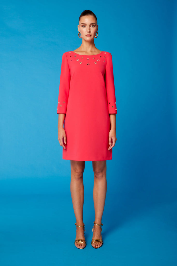 Raspberry pink dress with eyelets – AislingMaherBoutique