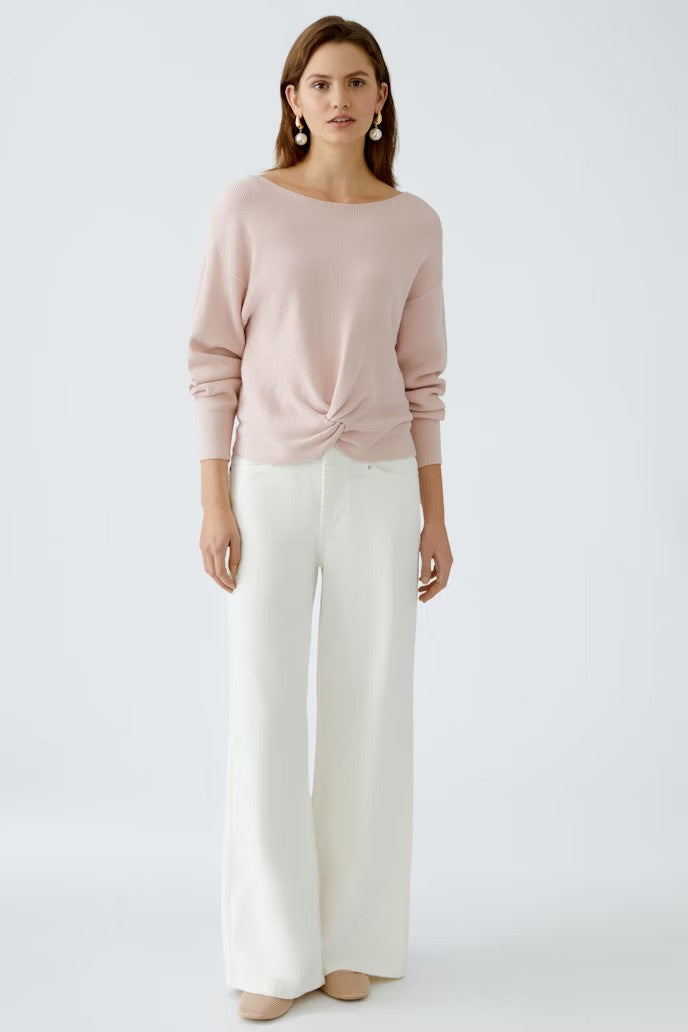 Sweater with knot detail in peach whip