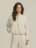 Sparkle woven bomber jacket in warm silver