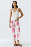 Capri trousers in white and pink