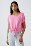 Blouse with feminine tie waist