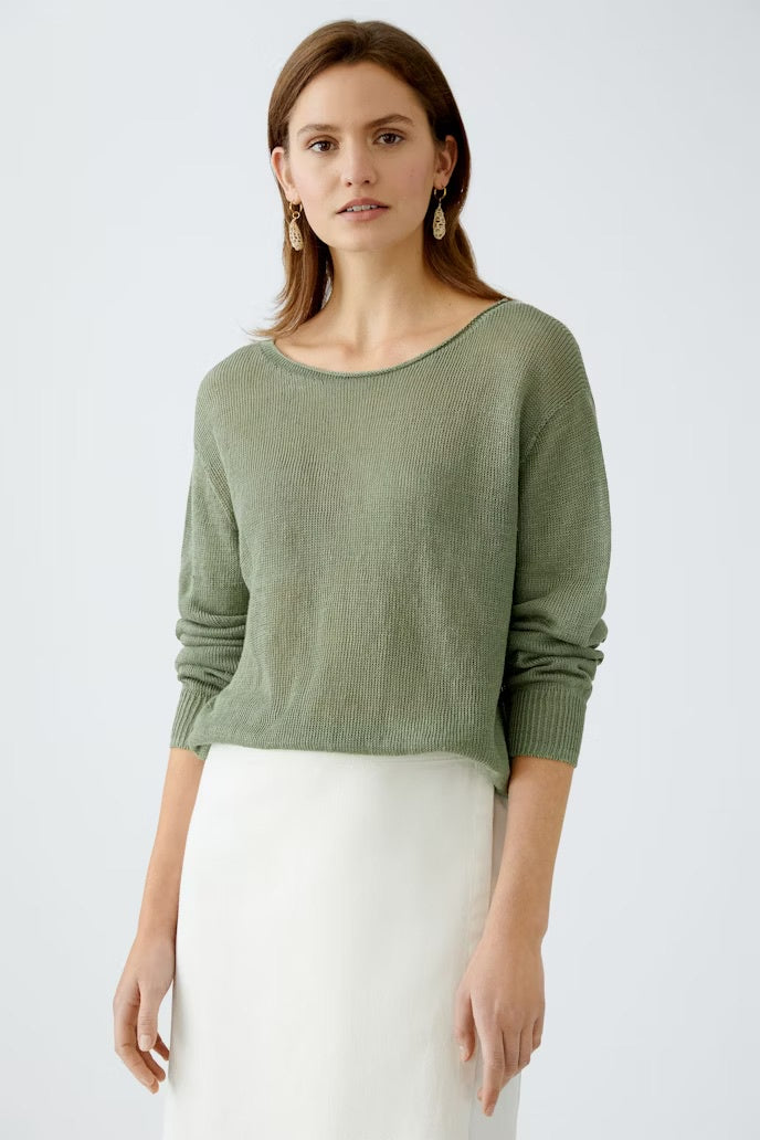 Seem less linen knit in deep sage