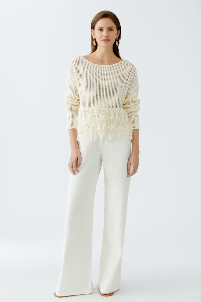 Wide leg jeans in champagne