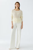 Wide leg jeans in champagne