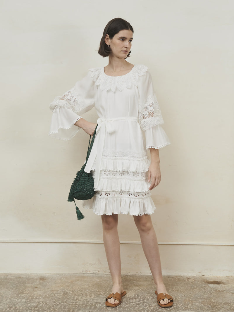 Romantic style dress in white