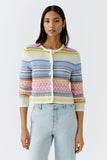 Cropped cardigan in summery colour mix