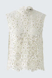 Beige Crochet Top with Sequin