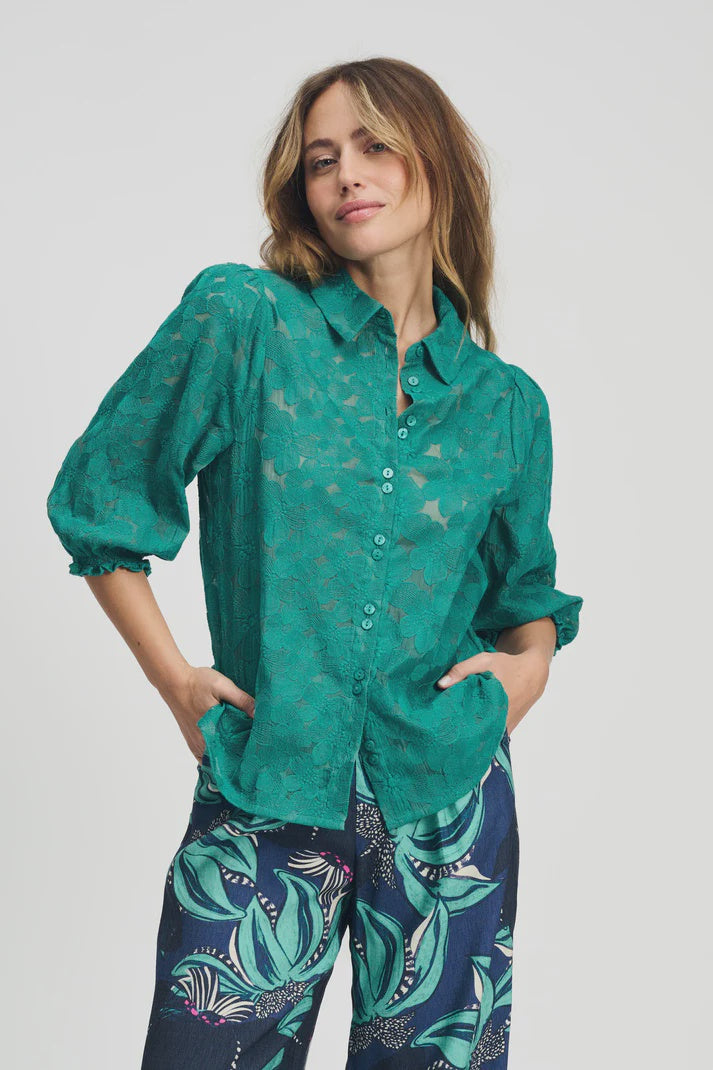 Blouse in fresh green