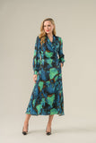 Agnes Dress in Teal Print