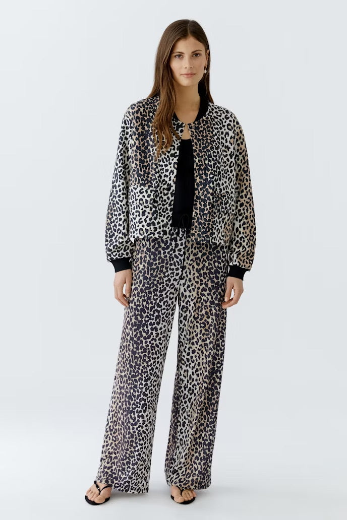Scuba blouson jacket in all-over Leo print
