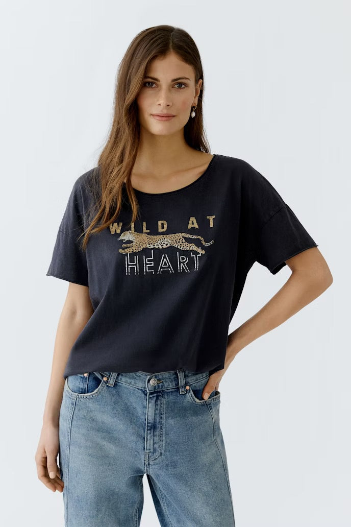 Low T-shirt in washed out black