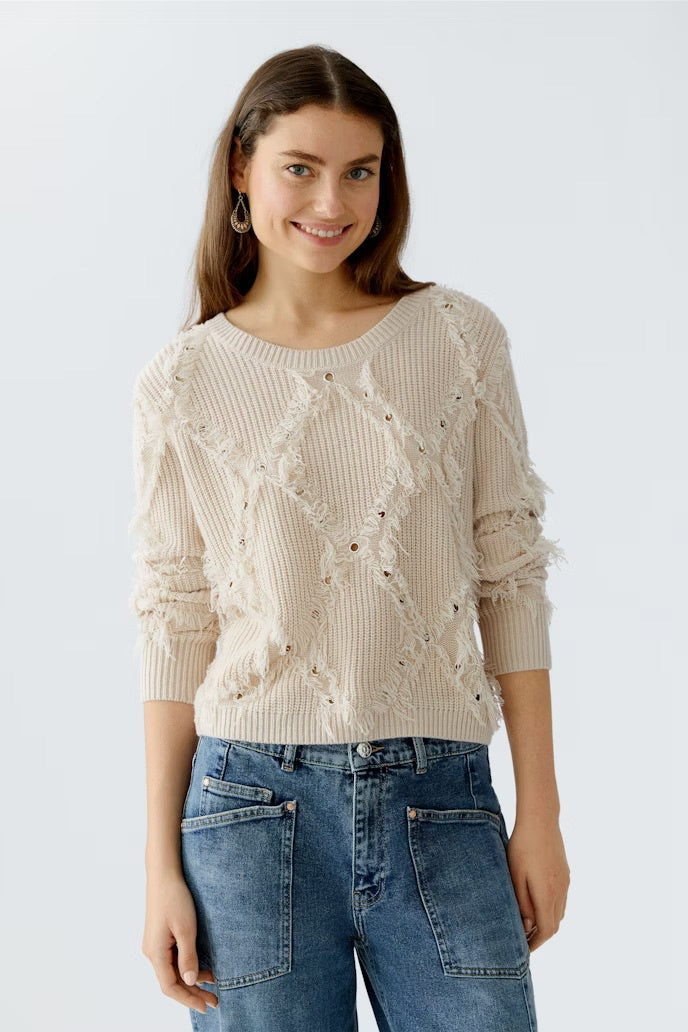 Pullover with Diamond Pattern