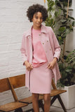 Wool skirt in pink with frill detail