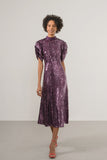 Merry sequinned dress in aubergine