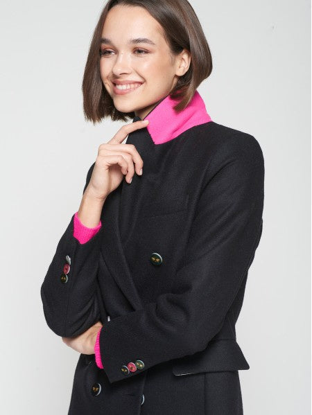 Black Bee Button Coat