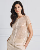 Nude sequin top