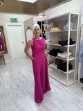 Fuschia Jumpsuit with Wrap over skirt