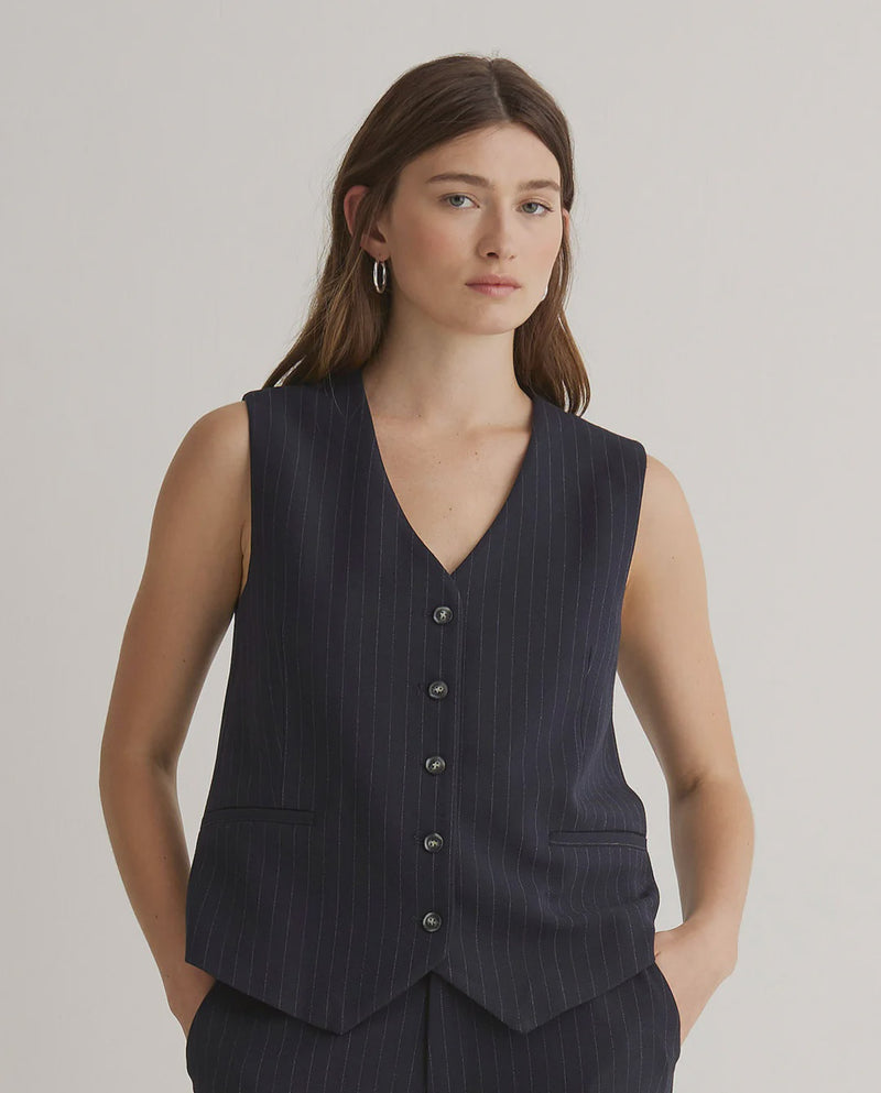 Navy Pinstripe Waistcoat