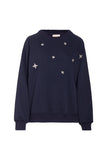Navy Sweatshirt with Bling Detail