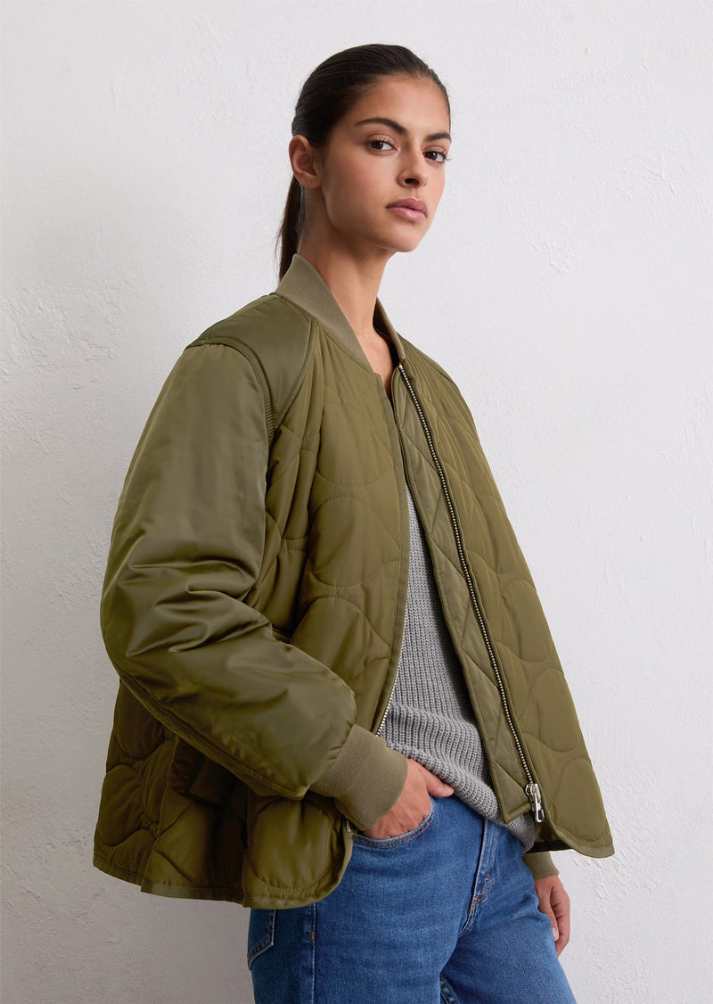 Khaki Green Satin Cape Style Jacket