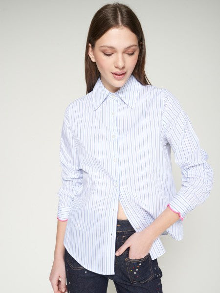 Equestrian Style Blue and White Shirt