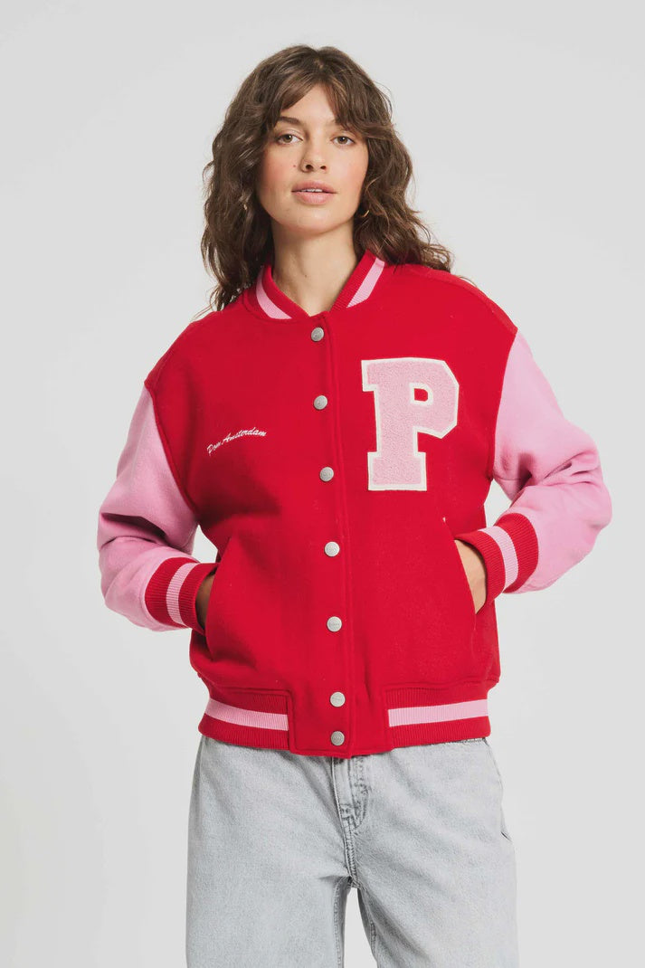 Red and Pink Bomber