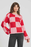 Red and pink Checkerboard Sweater