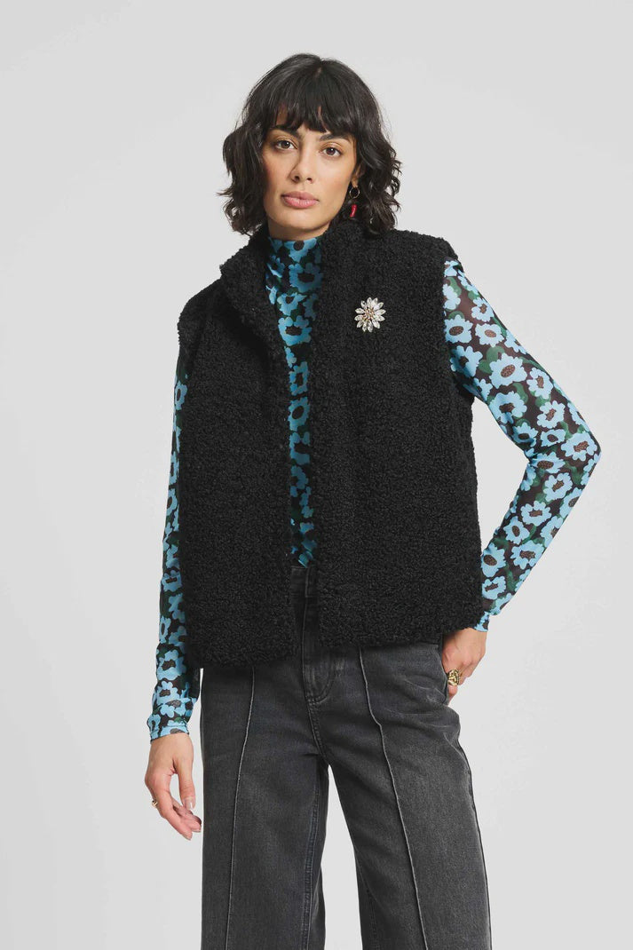 Black astrakhan gilet