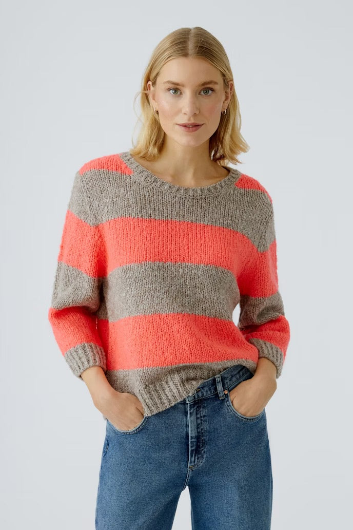 Cozy casual sweater in block stripes