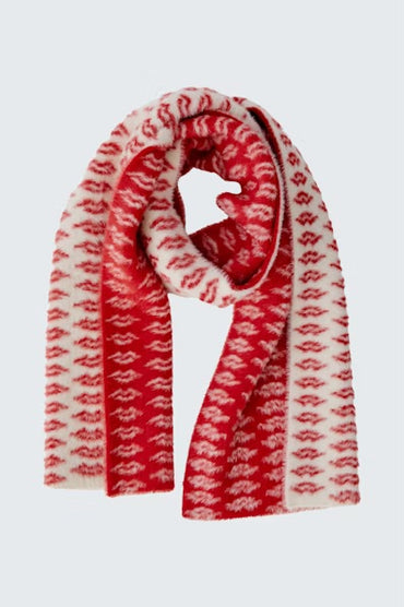 Scarf with all over lips motif