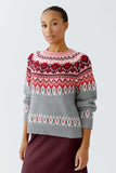 Grey Pink Red and Burgundy Sweater