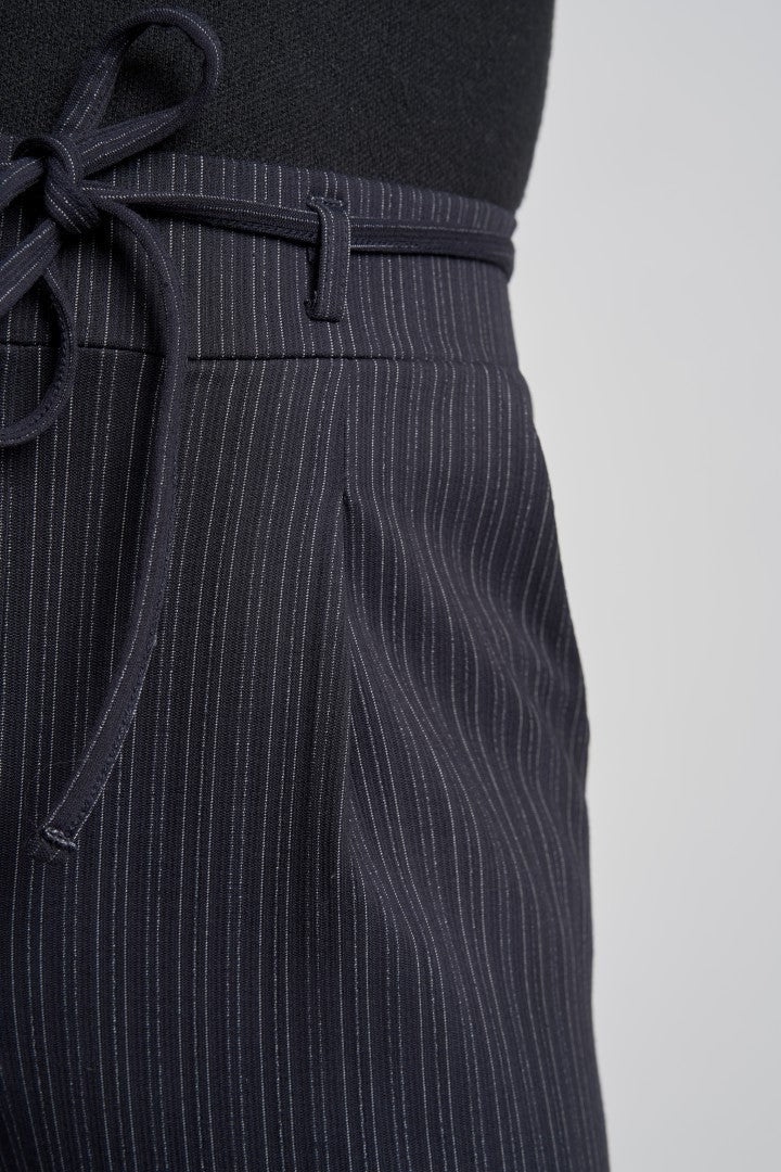 Wide leg navy trousers  with pinstripes