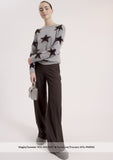 Grey sweater with star motif in dark brown