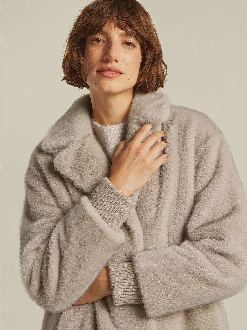 Nilla Taupe Fun Fur Coat