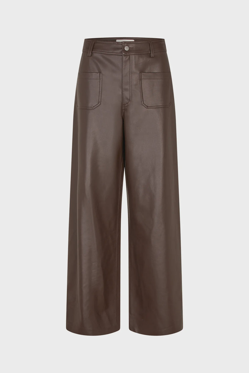 Trousers in a soft faux leather