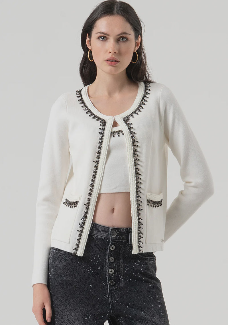 Chanel style cardigan in cream