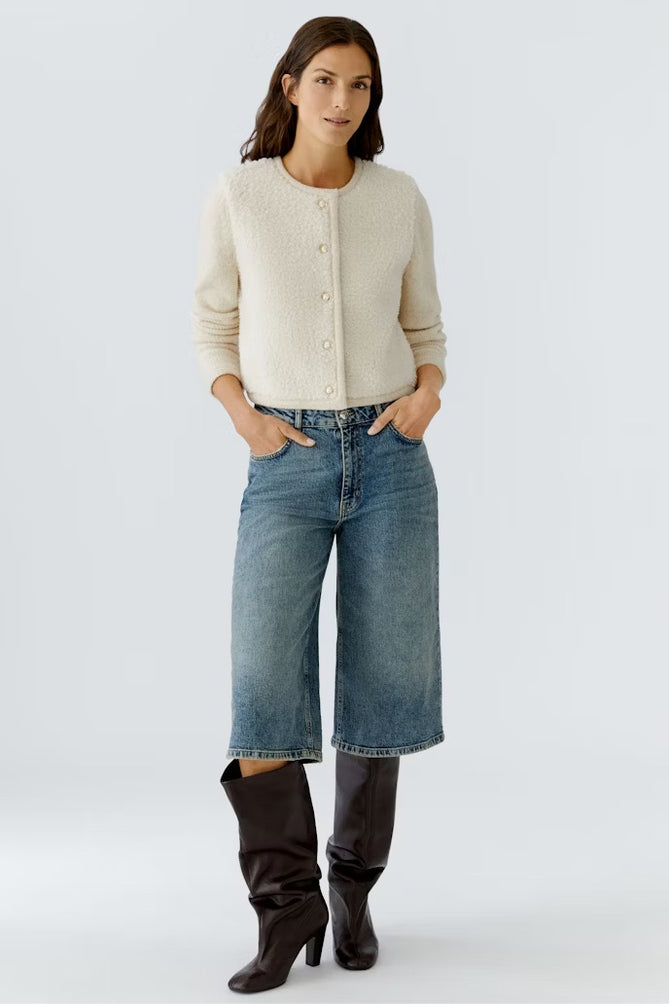 Cardigan/Jacket in cozy knit and teddy fleece