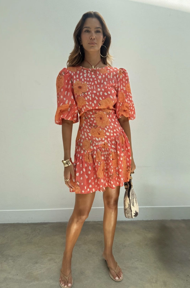 Coral Poppy Mini Nova Dress