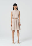 Beige and cream floaty dress with chain belt