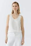 Silky tank top in gardenia