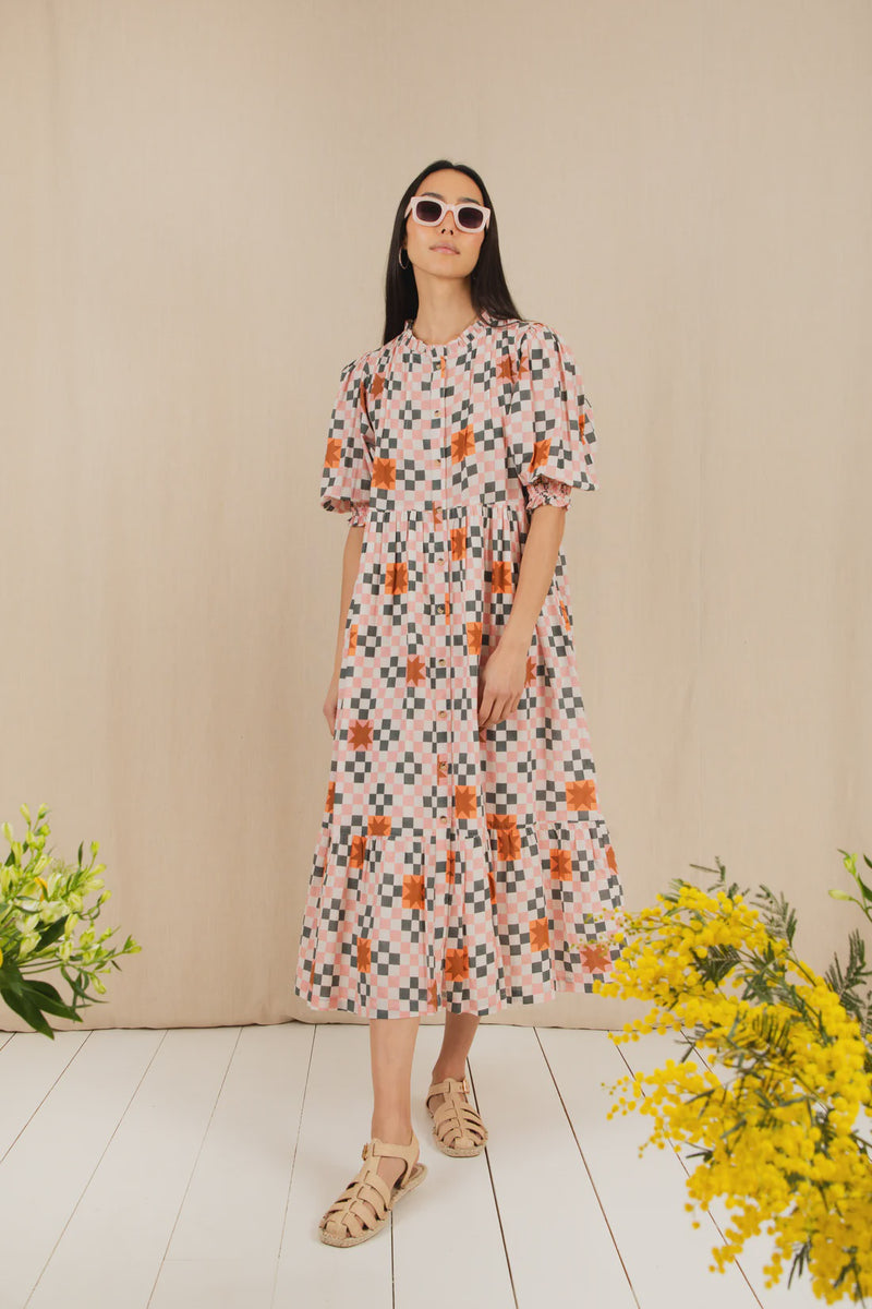 Troy Dress in Multi Rose