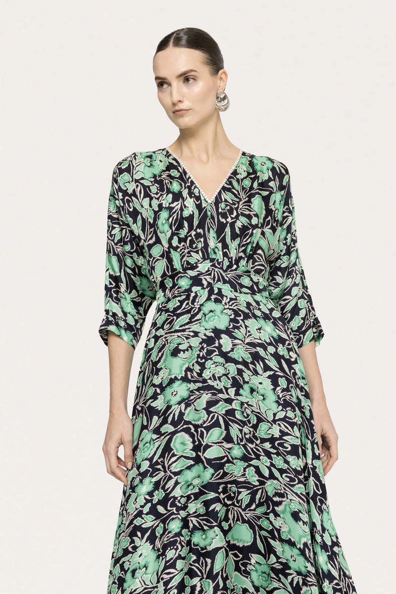 Navy and Jade Green Dress
