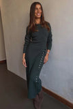 Bottle green stud sammie dress