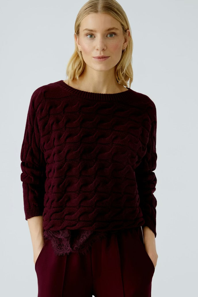 Berry SIRAH pullover cable knit