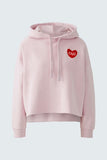Hooded sweatshirt in pink with heart logo