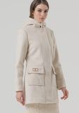 Hooded Wool Coat with Pocket detail