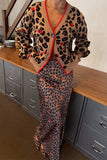 Soft knit leopard print Cardi with cherry detailing
