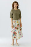 Floral Print Cotton Skirt