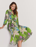 Printed Tropical floral Shirt Dress